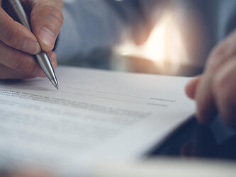 Person signing document